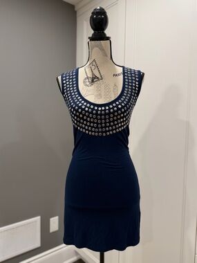 Forever 21 Navy Mini Dress with Silver Stud Accent